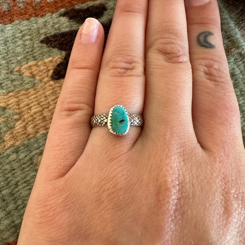 Turquoise and Sterling Silver Stacker Ring